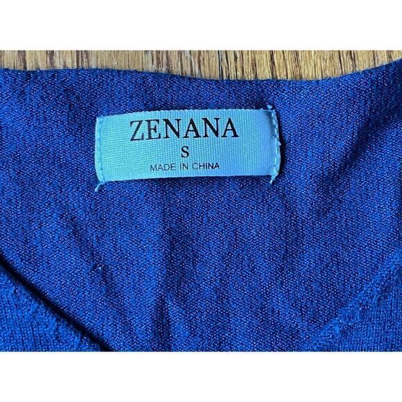 Women's Zenana Blue Long Sleeve Sweater/blouse top. Size Small. Cozy. Soft. - Picture 7 of 7
